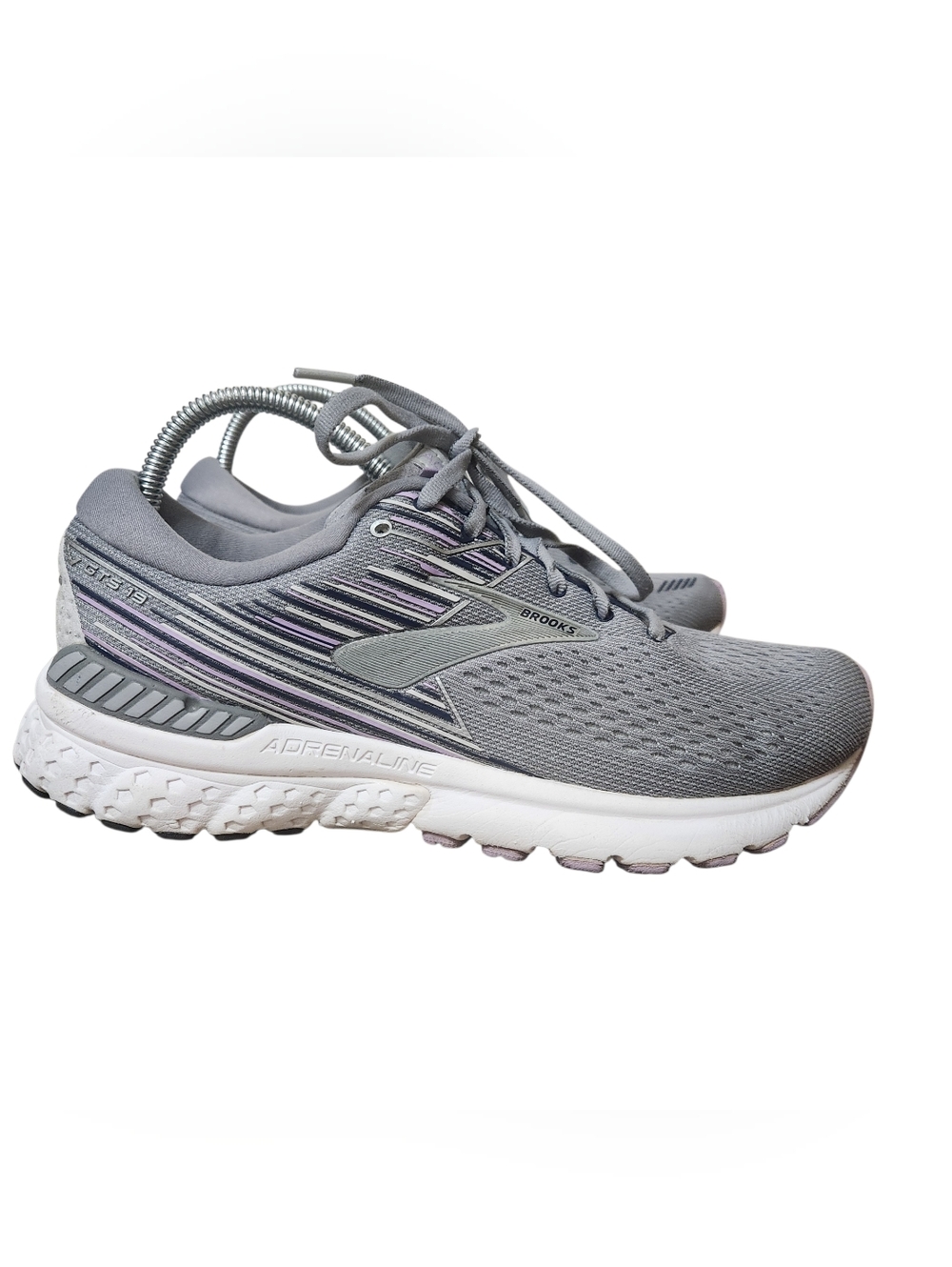 Brooks Adrenaline GTS 19 Running Shoes Womens 10.5B Gray 1202841B060 NO INSOLES - Picture 2 of 13